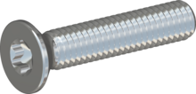 STM410300150S, Metric Machine Screw, STM41 3.0x15.0 - T10, steel, hardened, zinc-plated 5-7 µm, baked, blue / transparent passivated
