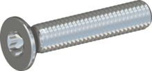 STM410300160S, Metric Machine Screw, STM41 3.0x16.0 - T10, steel, hardened, zinc-plated 5-7 µm, baked, blue / transparent passivated