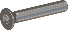 STM410300180E, Metric Machine Screw, STM41 3.0x18.0 - T10, stainless-steel A2, 1.4567, bright, pickled and passivated