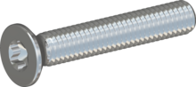 STM410300180S, Metric Machine Screw, STM41 3.0x18.0 - T10, steel, hardened, zinc-plated 5-7 µm, baked, blue / transparent passivated
