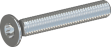 STM410300200S, Metric Machine Screw, STM41 3.0x20.0 - T10, steel, hardened, zinc-plated 5-7 µm, baked, blue / transparent passivated