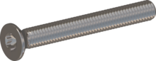 STM410300250E, Metric Machine Screw, STM41 3.0x25.0 - T10, stainless-steel A2, 1.4567, bright, pickled and passivated