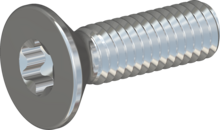 STM410350120S, Metric Machine Screw, STM41 3.5x12.0 - T15, steel, hardened, zinc-plated 5-7 µm, baked, blue / transparent passivated