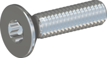STM410350140S, Metric Machine Screw, STM41 3.5x14.0 - T15, steel, hardened, zinc-plated 5-7 µm, baked, blue / transparent passivated