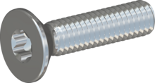STM410350150S, Metric Machine Screw, STM41 3.5x15.0 - T15, steel, hardened, zinc-plated 5-7 µm, baked, blue / transparent passivated