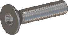 STM410350160E, Metric Machine Screw, STM41 3.5x16.0 - T15, stainless-steel A2, 1.4567, bright, pickled and passivated