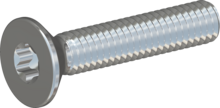 STM410350180S, Metric Machine Screw, STM41 3.5x18.0 - T15, steel, hardened, zinc-plated 5-7 µm, baked, blue / transparent passivated