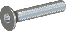 STM410350200S, Metric Machine Screw, STM41 3.5x20.0 - T15, steel, hardened, zinc-plated 5-7 µm, baked, blue / transparent passivated