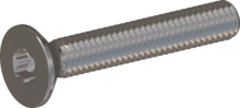 STM410350220E, Metric Machine Screw, STM41 3.5x22.0 - T15, stainless-steel A2, 1.4567, bright, pickled and passivated