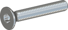 STM410350220S, Metric Machine Screw, STM41 3.5x22.0 - T15, steel, hardened, zinc-plated 5-7 µm, baked, blue / transparent passivated
