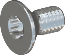 STM410400080S, Metric Machine Screw, STM41 4.0x8.0 - T20, steel, hardened, zinc-plated 5-7 µm, baked, blue / transparent passivated