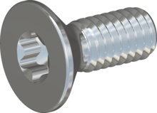 STM410400100S, Metric Machine Screw, STM41 4.0x10.0 - T20, steel, hardened, zinc-plated 5-7 µm, baked, blue / transparent passivated