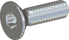 STM410400140S, Metric Machine Screw, STM41 4.0x14.0 - T20, steel, hardened, zinc-plated 5-7 µm, baked, blue / transparent passivated