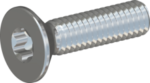 STM410400160S, Metric Machine Screw, STM41 4.0x16.0 - T20, steel, hardened, zinc-plated 5-7 µm, baked, blue / transparent passivated