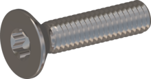 STM410400180E, Metric Machine Screw, STM41 4.0x18.0 - T20, stainless-steel A2, 1.4567, bright, pickled and passivated