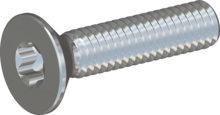STM410400180S, Metric Machine Screw, STM41 4.0x18.0 - T20, steel, hardened, zinc-plated 5-7 µm, baked, blue / transparent passivated