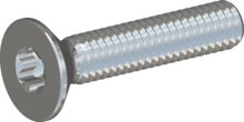 STM410400200S, Metric Machine Screw, STM41 4.0x20.0 - T20, steel, hardened, zinc-plated 5-7 µm, baked, blue / transparent passivated