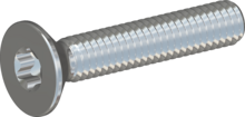 STM410400220S, Metric Machine Screw, STM41 4.0x22.0 - T20, steel, hardened, zinc-plated 5-7 µm, baked, blue / transparent passivated