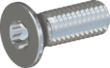 STM410500140S, Metric Machine Screw, STM41 5.0x14.0 - T25, steel, hardened, zinc-plated 5-7 µm, baked, blue / transparent passivated