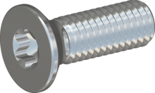 STM410500150S, Metric Machine Screw, STM41 5.0x15.0 - T25, steel, hardened, zinc-plated 5-7 µm, baked, blue / transparent passivated