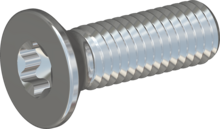 STM410500160S, Metric Machine Screw, STM41 5.0x16.0 - T25, steel, hardened, zinc-plated 5-7 µm, baked, blue / transparent passivated