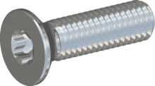 STM410500180S, Metric Machine Screw, STM41 5.0x18.0 - T25, steel, hardened, zinc-plated 5-7 µm, baked, blue / transparent passivated
