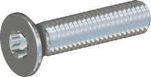 STM410500220S, Metric Machine Screw, STM41 5.0x22.0 - T25, steel, hardened, zinc-plated 5-7 µm, baked, blue / transparent passivated
