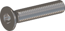 STM410500250E, Skruv med metrisk gänga, STM41 5.0x25.0 - T25, rostfritt stål A2, 1.4567, blank och passiviserad