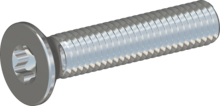 STM410500250S, Metric Machine Screw, STM41 5.0x25.0 - T25, steel, hardened, zinc-plated 5-7 µm, baked, blue / transparent passivated