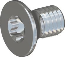 STM410600100S, Metric Machine Screw, STM41 6.0x10.0 - T30, steel, hardened, zinc-plated 5-7 µm, baked, blue / transparent passivated
