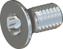 STM410600120S, Metric Machine Screw, STM41 6.0x12.0 - T30, steel, hardened, zinc-plated 5-7 µm, baked, blue / transparent passivated