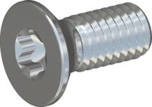 STM410600140S, Metric Machine Screw, STM41 6.0x14.0 - T30, steel, hardened, zinc-plated 5-7 µm, baked, blue / transparent passivated