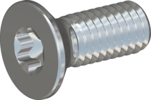 STM410600150S, Metric Machine Screw, STM41 6.0x15.0 - T30, steel, hardened, zinc-plated 5-7 µm, baked, blue / transparent passivated