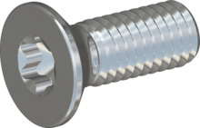 STM410600160S, Metric Machine Screw, STM41 6.0x16.0 - T30, steel, hardened, zinc-plated 5-7 µm, baked, blue / transparent passivated