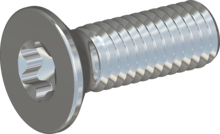 STM410600180S, Metric Machine Screw, STM41 6.0x18.0 - T30, steel, hardened, zinc-plated 5-7 µm, baked, blue / transparent passivated