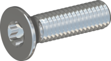 STM410600220S, Metric Machine Screw, STM41 6.0x22.0 - T30, steel, hardened, zinc-plated 5-7 µm, baked, blue / transparent passivated