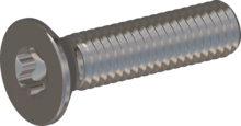 STM410600250E, Metric Machine Screw, STM41 6.0x25.0 - T30, stainless-steel A2, 1.4567, bright, pickled and passivated