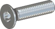 STM410600250S, Metric Machine Screw, STM41 6.0x25.0 - T30, steel, hardened, zinc-plated 5-7 µm, baked, blue / transparent passivated