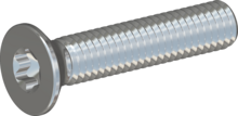 STM410600300S, Metric Machine Screw, STM41 6.0x30.0 - T30, steel, hardened, zinc-plated 5-7 µm, baked, blue / transparent passivated