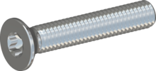 STM410600350S, Metric Machine Screw, STM41 6.0x35.0 - T30, steel, hardened, zinc-plated 5-7 µm, baked, blue / transparent passivated