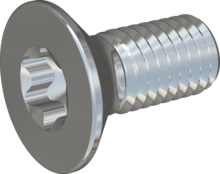 STM410800180S, Metric Machine Screw, STM41 8.0x18.0 - T45, steel, hardened, zinc-plated 5-7 µm, baked, blue / transparent passivated