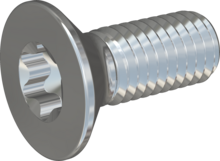 STM410800200S, Metric Machine Screw, STM41 8.0x20.0 - T45, steel, hardened, zinc-plated 5-7 µm, baked, blue / transparent passivated