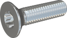 STM410800300S, Metric Machine Screw, STM41 8.0x30.0 - T45, steel, hardened, zinc-plated 5-7 µm, baked, blue / transparent passivated
