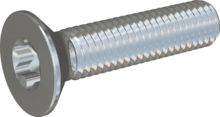 STM410800350S, Metric Machine Screw, STM41 8.0x35.0 - T45, steel, hardened, zinc-plated 5-7 µm, baked, blue / transparent passivated