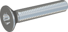 STM410800450S, Metric Machine Screw, STM41 8.0x45.0 - T45, steel, hardened, zinc-plated 5-7 µm, baked, blue / transparent passivated