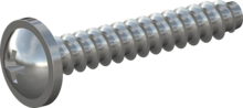 STP210250150S, Screw for Plastic, STP21 2.5x15.0 - Z1, steel, hardened, zinc-plated 5-7 µm, baked, blue / transparent passivated