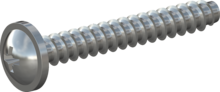 STP210250180S, Screw for Plastic, STP21 2.5x18.0 - Z1, steel, hardened, zinc-plated 5-7 µm, baked, blue / transparent passivated