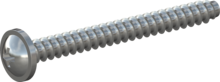 STP210250250S, Screw for Plastic, STP21 2.5x25.0 - Z1, steel, hardened, zinc-plated 5-7 µm, baked, blue / transparent passivated