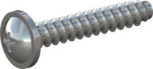 STP210300170S, Screw for Plastic, STP21 3.0x17.0 - Z1, steel, hardened, zinc-plated 5-7 µm, baked, blue / transparent passivated