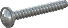 STP210350250S, Screw for Plastic, STP21 3.5x25.0 - Z2, steel, hardened, zinc-plated 5-7 µm, baked, blue / transparent passivated